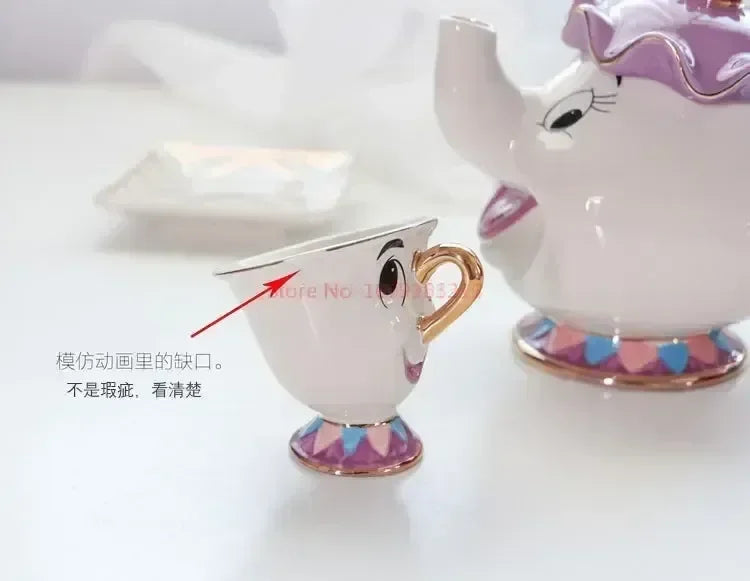 Disney Teapot Cute Cartoon Beauty And The Beast Coffee Pots Mug Mrs Potts Chip Cup Tea Cup Pots One Tea Set Droshipping Desk Gif Good Vibrations Adult Super Store