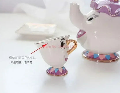 Disney Teapot Cute Cartoon Beauty And The Beast Coffee Pots Mug Mrs Potts Chip Cup Tea Cup Pots One Tea Set Droshipping Desk Gif Good Vibrations Adult Super Store