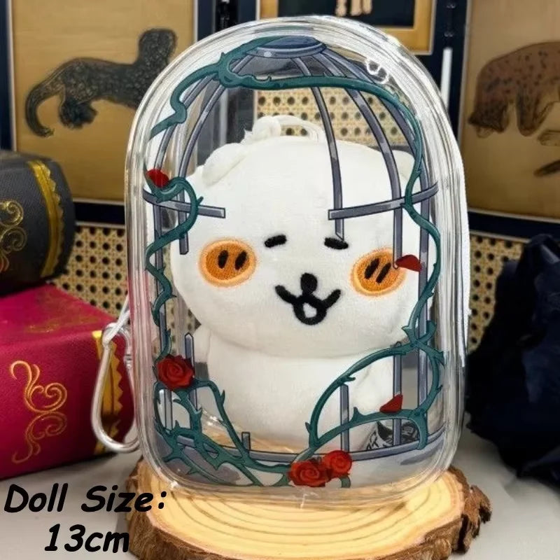 New Fun Creative Prison-themed Itabag Transparent Case For 13cm Doll Portable Clear Keychain Gift Box Collectibles Storage Pouch Good Vibrations