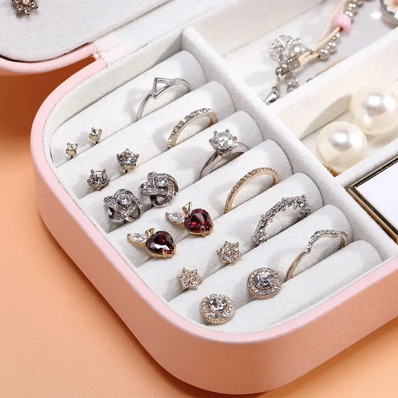 2024 Portable Jewelry Box Jewelry Organizer Display Travel Jewelry Case Boxes Button Leather Storage Zipper Jewelers Good Vibrations
