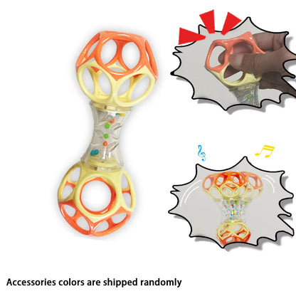 Baby Teether Rattle & Shake Barbell Toy, Ages 3 Months and Up(Random Color） Good Vibrations