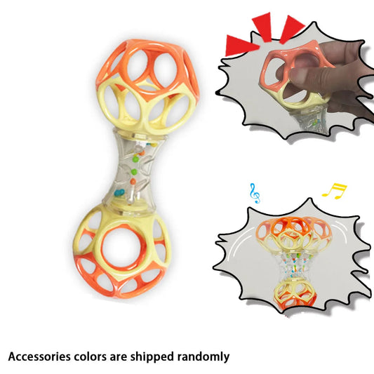 Baby Teether Rattle & Shake Barbell Toy, Ages 3 Months and Up(Random Color） Good Vibrations