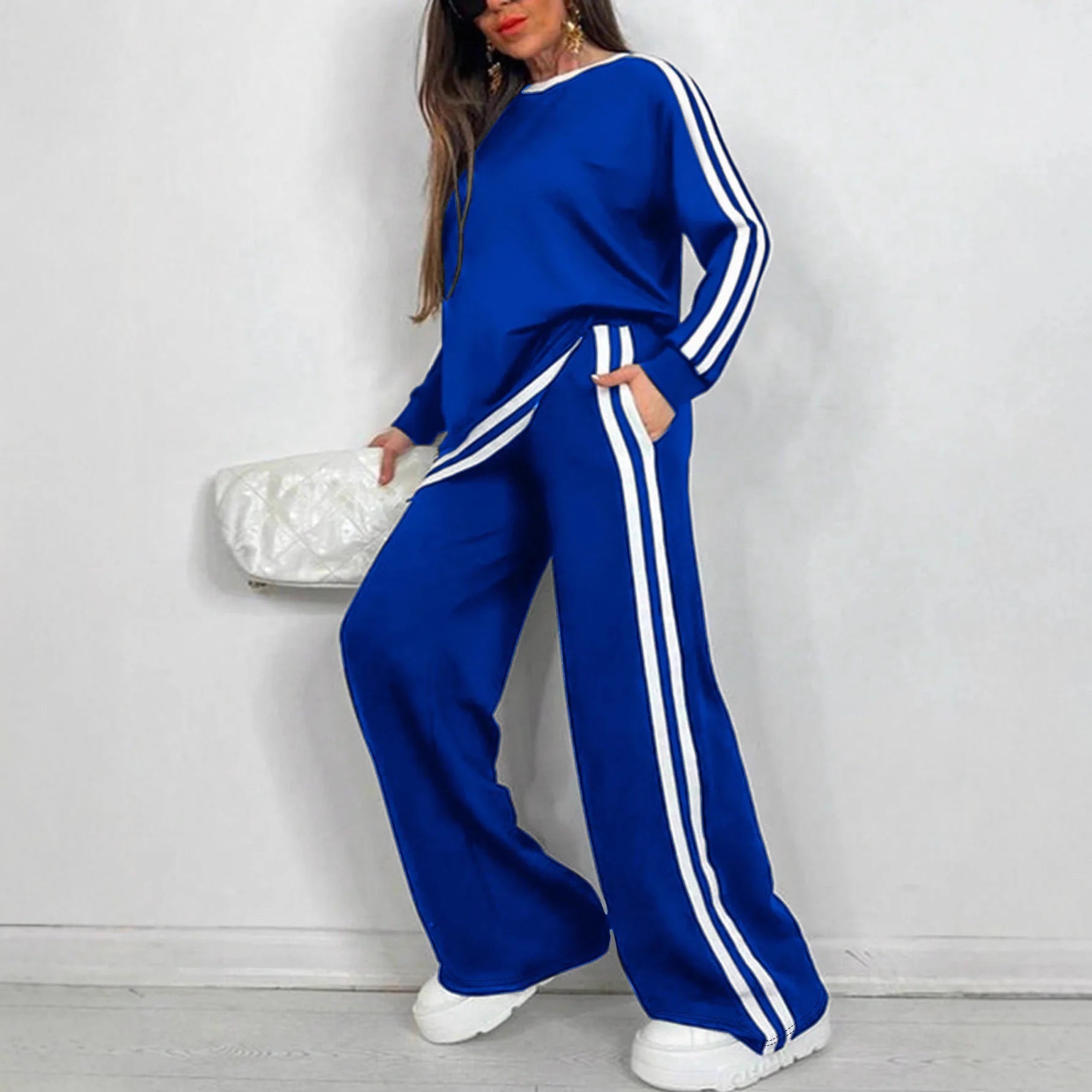 2025 Women's Sweat Suit Spring Autumn New Leisure Clothing Fashion Elegant Tops T-shirt Pants 2 Two Piece Set For Women Good Vibrations