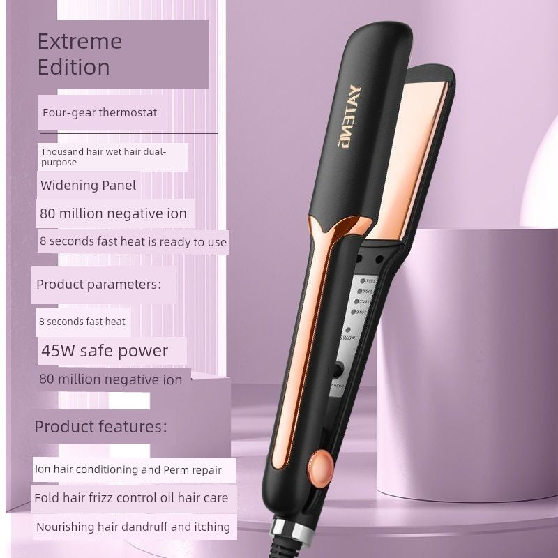 YATENG Ceramic Electric Hair Straightener Corn Stigma Wave Plate Hair Straightener Hair Curler Hair Curler and Straightener Dual-Use Inner Buckle Straightening Does Not Hurt Hair Good Vibrations