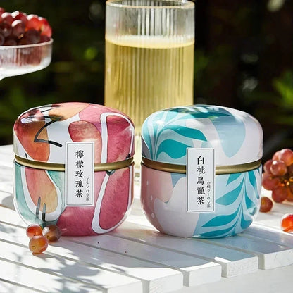 Tea Caddy Tea Box Containers Candle Cans Coffee Candy Snacks Small Tin Mini Portable Storage Boxes Sealed Jars Packaging Teaware Good Vibrations