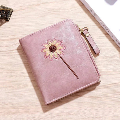 2026 New Women Purse Zipper Green Red Black Female Wallet PU Leather Card Holder Embroidery Ladies Money Bag Good Vibrations