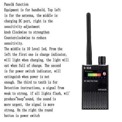 Wifi Hidden Camera RF uav Detector Audio Bug GPS Anti Spy Gadgets GSM 2G 3G 4G 5G All Signal Jammer gps Tracker Blocker Device Good Vibrations