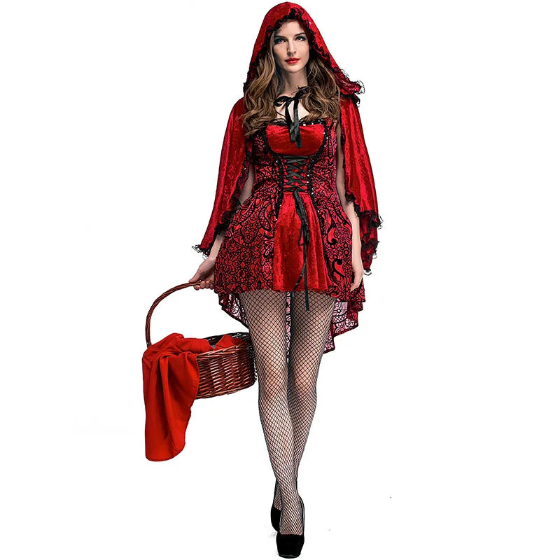 Halloween costume Goth little Red Riding Hood club queen costume cosplay costume stage dress Good Vibrations