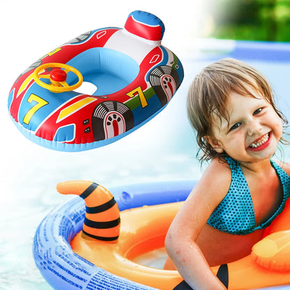 Inflatable Swimming Rings Baby Water Play Games Seat Float Boat Child Swim Circle Fun Pool Bathtub Beach Party Summer Water Toy Good Vibrations