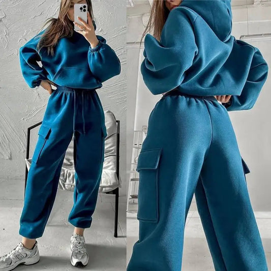 Sweatsuit Spring Outfits Women Sport Suit Zip Up Hoodie Jacket Sweater+Pant Running Jogging Workout Casual Set Tracksuit Good Vibrations