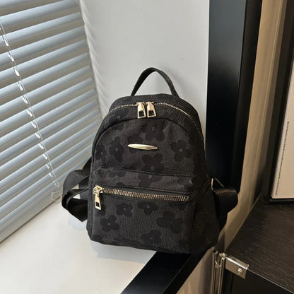 Women's Mini Backpack Fashion Solid Color Small Simple Casual Traveling Large Capacity Durable Female's Schoolbag Good Vibrations