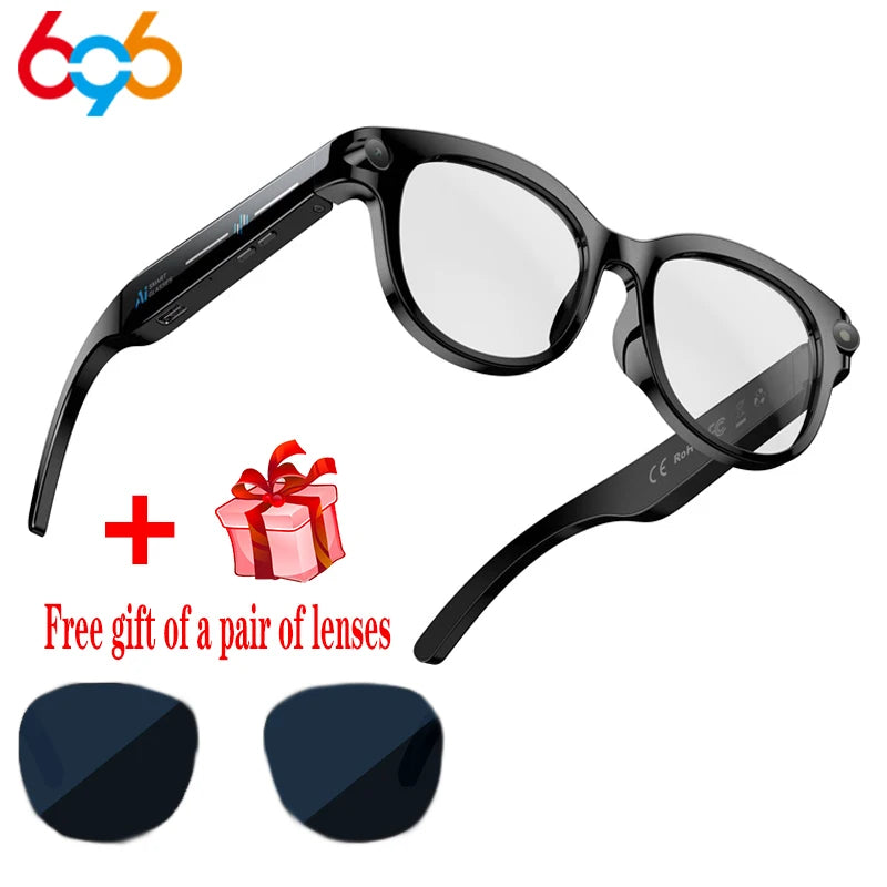 AI Smart Glasses Real-time Translation Dual Camera Bluetooth Call Sunglasses Shoot Audio Video Music Player Multifunctional Men Good Vibrations