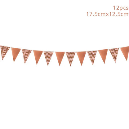 Rose Gold Disposable Tableware Diamond Pattern Paper Cups Plates Straws Table Decoration Wedding Birthday Party Supplies Good Vibrations