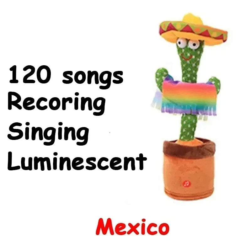 Talking Cactus Toy with LED 120 English Songs Singing Musical Toys Repeat What You Say Suitable for Babies and Toddlers Good Vibrations