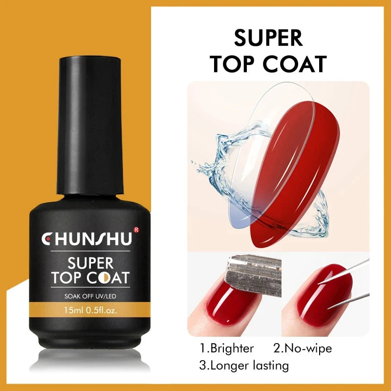 CHUNSHU 6 IN 1 Extension UV Gel Polish In A bottle Builder Nail Gel Rubber Base Coat Semi Permanent Nails Art Self-leveling 15ML Good Vibrations