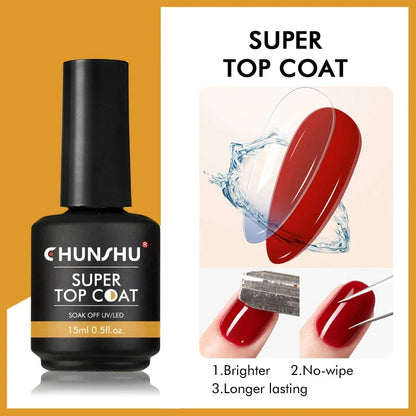 CHUNSHU 6 IN 1 Extension UV Gel Polish In A bottle Builder Nail Gel Rubber Base Coat Semi Permanent Nails Art Self-leveling 15ML Good Vibrations