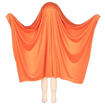 White Halloween Cloak Cape Black Eye Trick-or-Treat Spooky Ghost Poncho Robe Smock Style Fancy Dress Ghost Cosplay Costume Women Good Vibrations