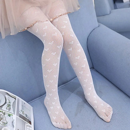 Spring Summer Autumn Mesh Thin Baby Girls Pantyhose Kids Princess Tights Children Stockings Love Soft Hosiery Good Vibrations