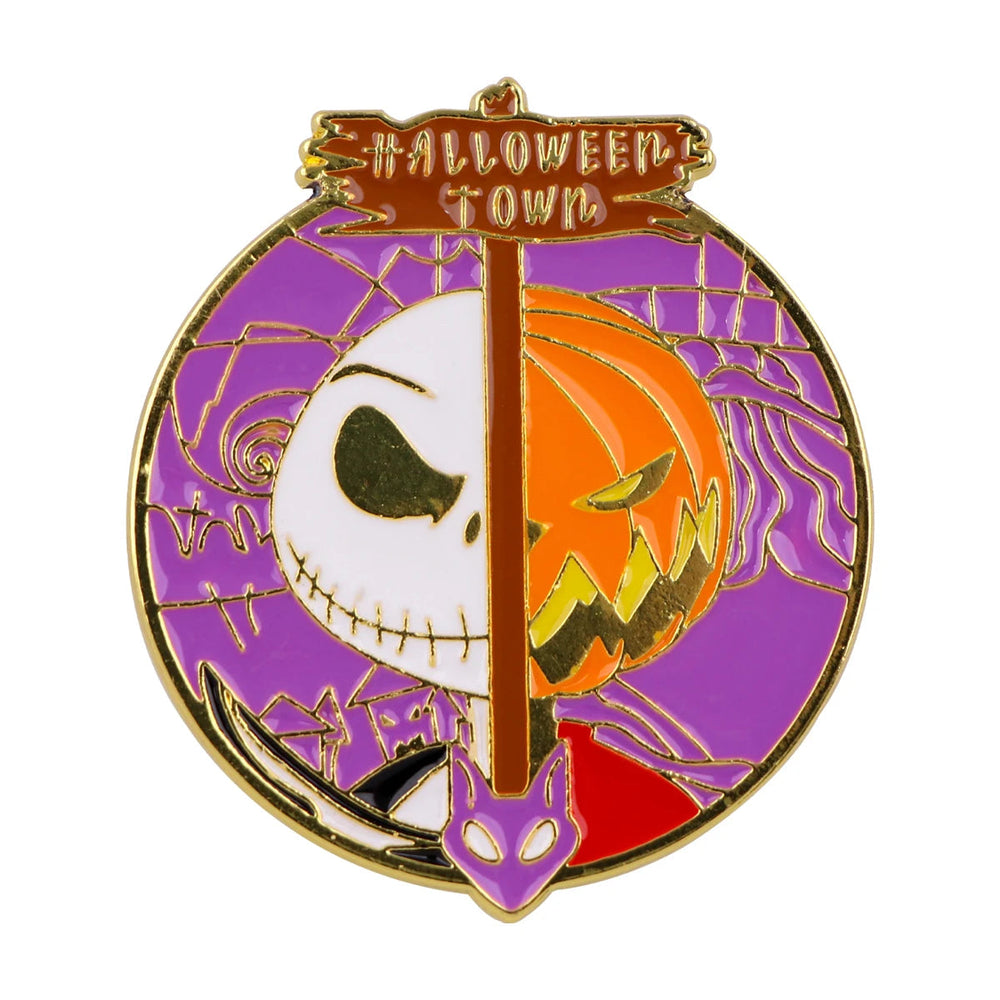 Halloween Skeleton Enamel Pin Horror Badges on Backpack Women Brooches Lapel Pin Movie Jewelry Cosplay Accessories Birthday Gift Good Vibrations