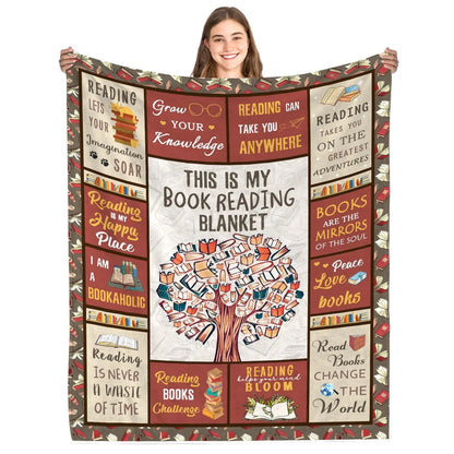 Gift for Book Lovers Printed Blanket for Sofa Bed Travel Camping Living Room Office Conditioning Blanket for All Seasons Gifts Good Vibrations