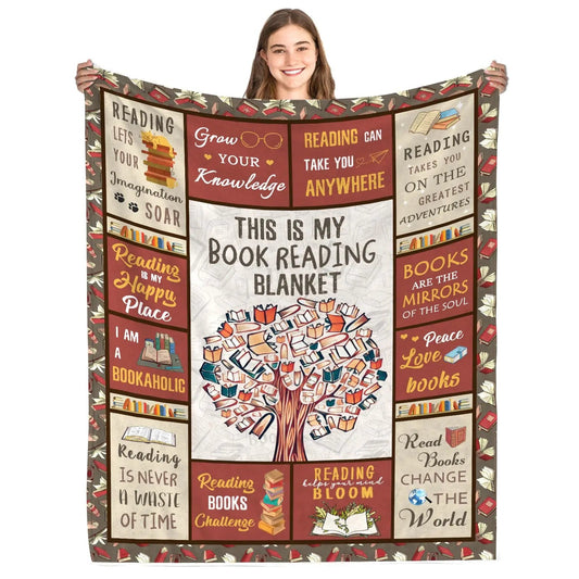 Gift for Book Lovers Printed Blanket for Sofa Bed Travel Camping Living Room Office Conditioning Blanket for All Seasons Gifts Good Vibrations