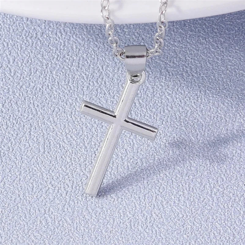 Fashion Cross Necklace for Women Men Gold Silver Color Dazzling Crystal Jesus Crucifix Necklace Christian Jewelry Wholesale Good Vibrations