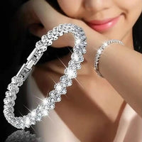 Elegant Bracelet for Women Chain Cubic Zircon Rhinestone Shiny Inlaid Bangle Bracelet Gifts Good Vibrations