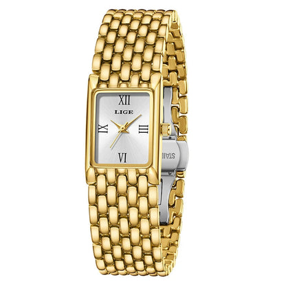 LIGE new 2025 women's watch quartz stainless steel strap women watches luxury casual waterproof retro fashion ladies watch reloj Good Vibrations