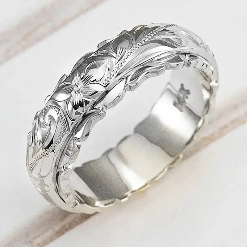 14 k Gold color Suspended Carved Rose Flower Ring for women and men gold rings Women's jewelry rings Wedding Anniversary 2021 Good Vibrations