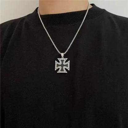 Popular black cross necklace, versatile, bold, and trendy for both men and women. Good Vibrations