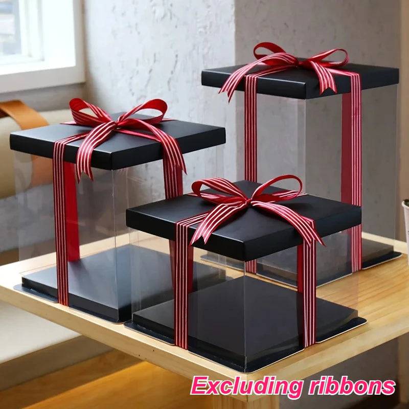 10 Set Clear Gift Box Cake Candy Chocolate Packaging Display Boxes PET Plastic Wedding Birthday Favor Holder Flower Diy Box Good Vibrations