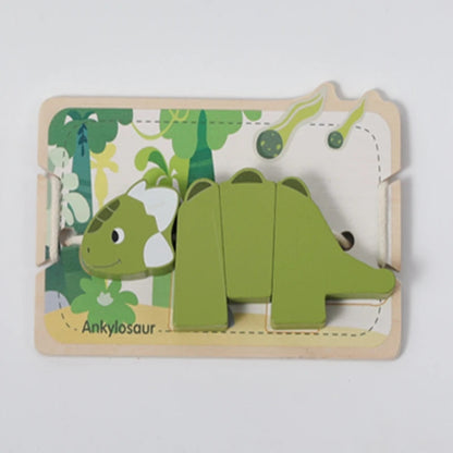Wooden Animal Threading Toy Baby Finger Fine Sports Toy Cartoon Dinosaur Puzzle Kid Montessori Educational Toy Gift For Children Good Vibrations
