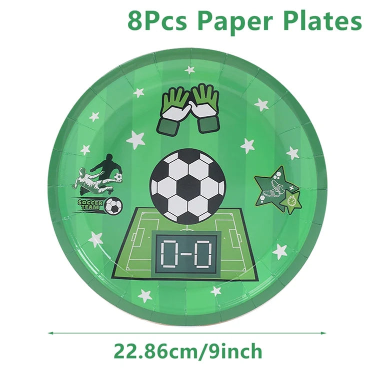Football Party Disposable Tableware Boys Kids 1st Birthday Party Decorations Sports Soccer Theme Birthday Party Supplies Decor Good Vibrations