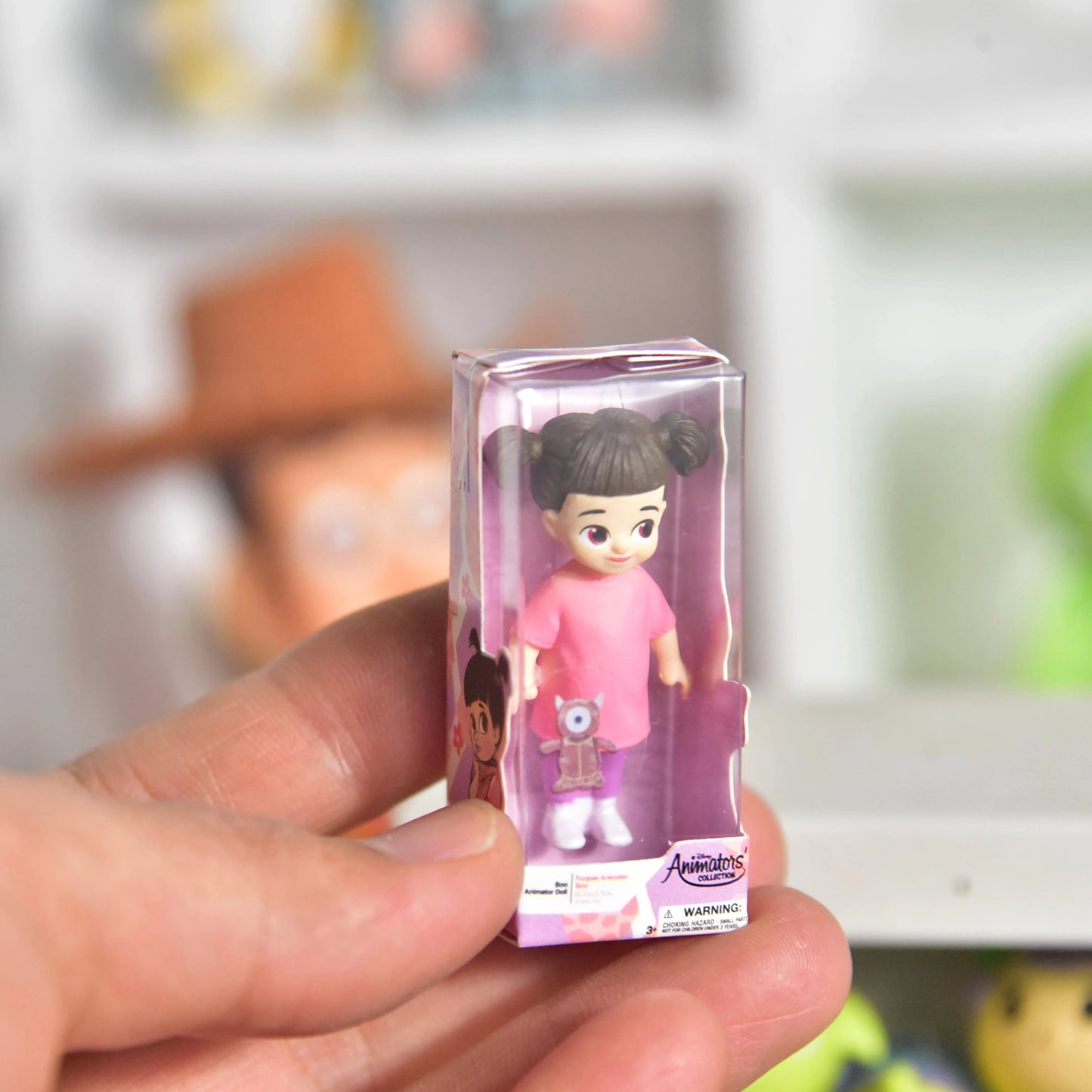 Disney Pixar Cartoon Monsters University 5cm BOO Action Figure Toys Gift for Kids Kawaii Girl Boo Figure Doll With Box Good Vibrations