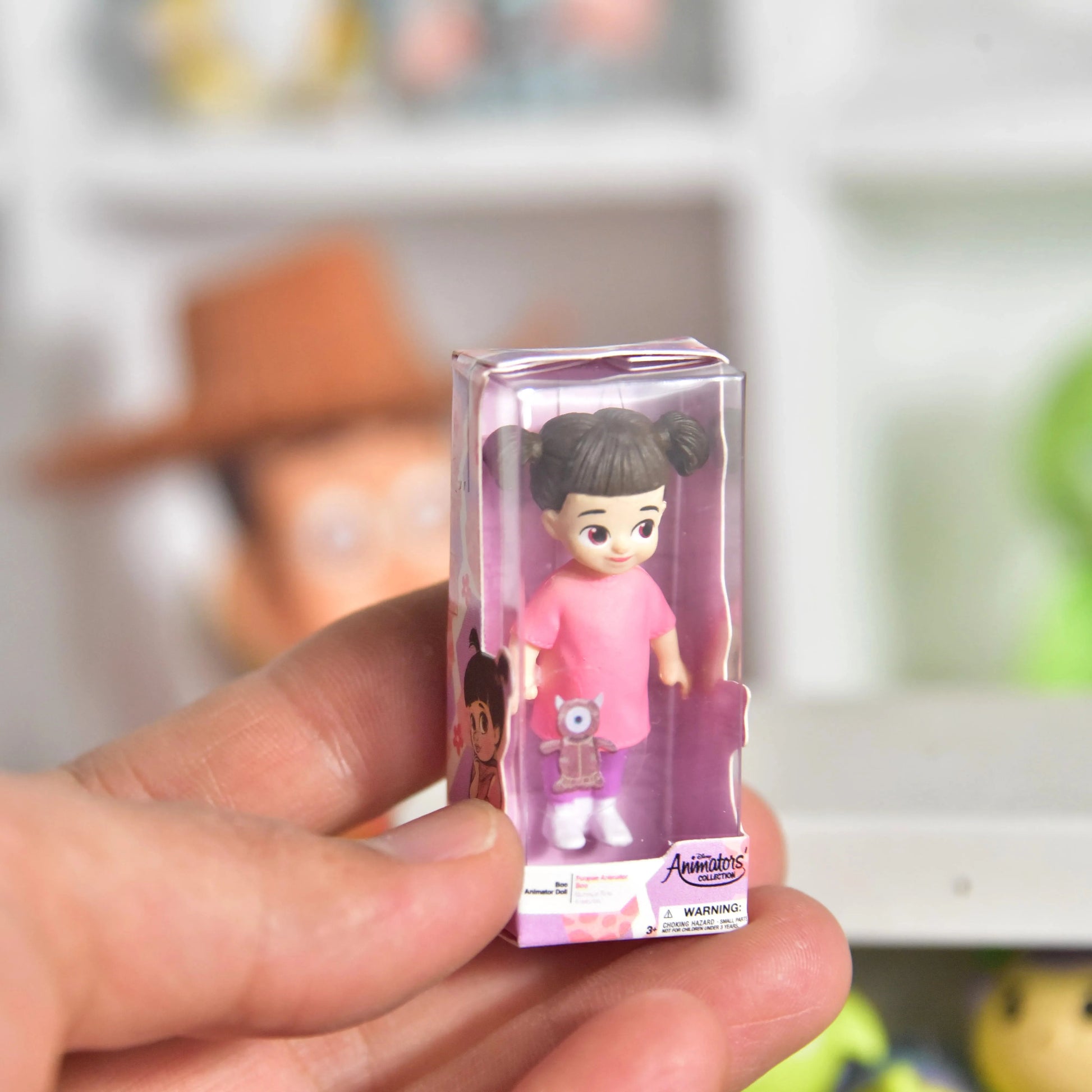 Disney Pixar Cartoon Monsters University 5cm BOO Action Figure Toys Gift for Kids Kawaii Girl Boo Figure Doll With Box Good Vibrations