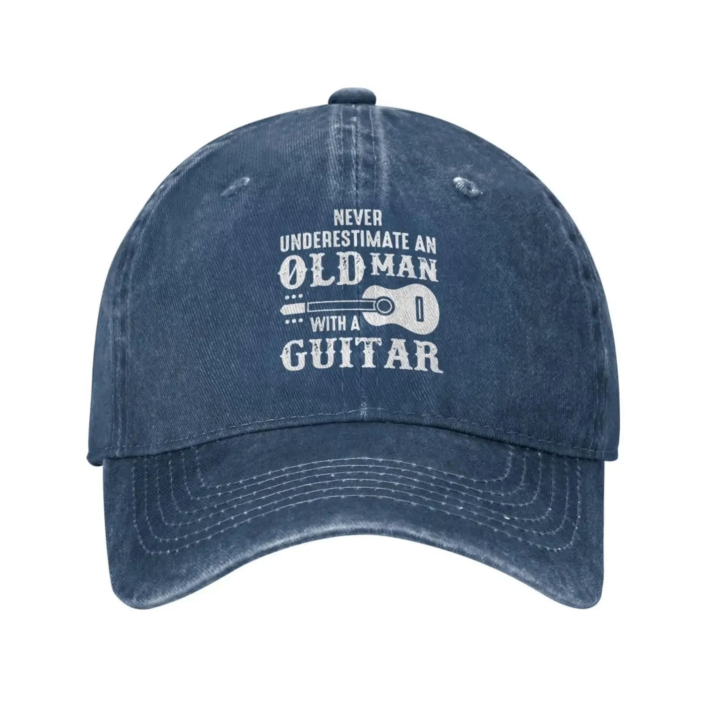 Funny Hat Never Underestimate an Old Man with A Guitar Hats Men Baseball Cap Cute Caps Good Vibrations