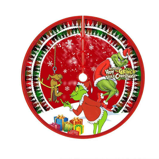 Christmas Tree Skirt Decoration For Home Xmas Tree Decorations Skirt Ornament Festive Holiday Party Decorations Indoor Outdoor Good Vibrations