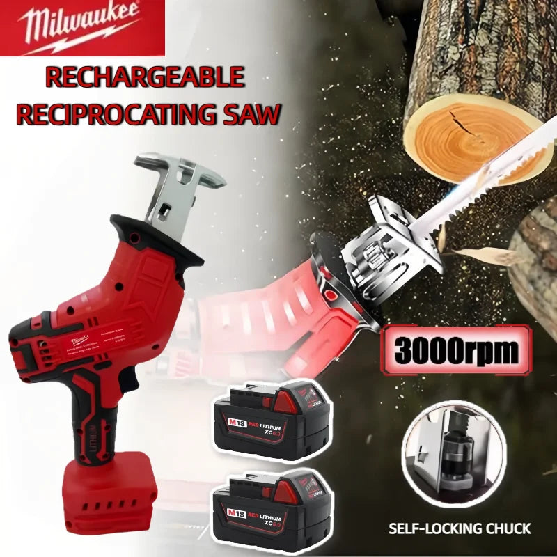 Milwaukee 18V Cordles Metal Pipe Cutting Saw  Electric Reciprocating Saw Wood  Electric Cutting Saw Tool with M18  Battery Good Vibrations