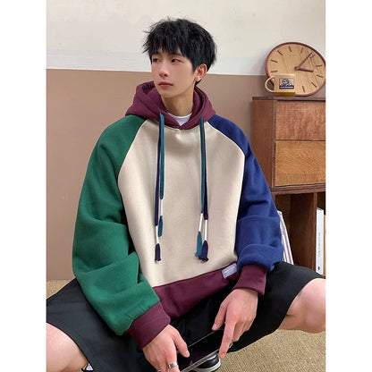 2024 Spring Men's Hoodie Sweatshirt Men Hooded Patchwork Daily Pullover Sports Streetwear Designer Autumn Clothing Hoodies Good Vibrations