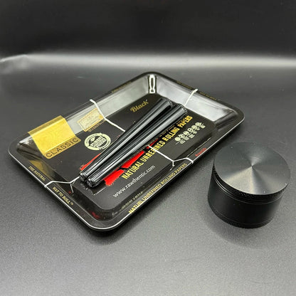 Manual 5cm Crusher Metal Grass Grinder TinPlate 18x12.5cm Rolling Tray Smell Proof Storage Tube Tobacco Herbal Set Cigar Tool Good Vibrations Adult Super Store