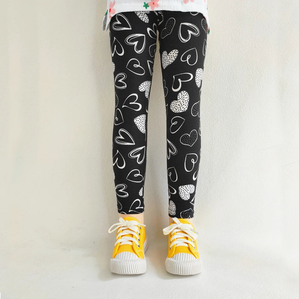 Girls' Leggings Fashion Cartoon Tight Pants Spring and Autumn Baby Girls Slim Fit Flower Leggings Summer Children's Pants Good Vibrations