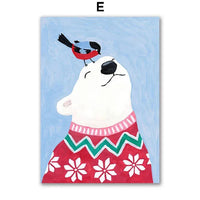 Christmas Tree Girl Santa Claus Car Gift Party Posters Prints Canvas Painting Nordic Wall Art Picture For Living Room Home Decor Good Vibrations