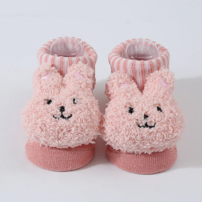 0-6 Months Socks for Newborns Baby Girls Boys Soft Cotton Socks Spring Autumn Cute Cartoon Animal Doll Infant Floor Sock Good Vibrations
