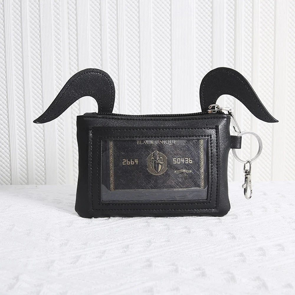 Halloween Pattern Coin Purse For Women Card Wallet Students Multi Pocket Zipper Key Bag Portable Lipstick Bank Card Storage Bag Good Vibrations