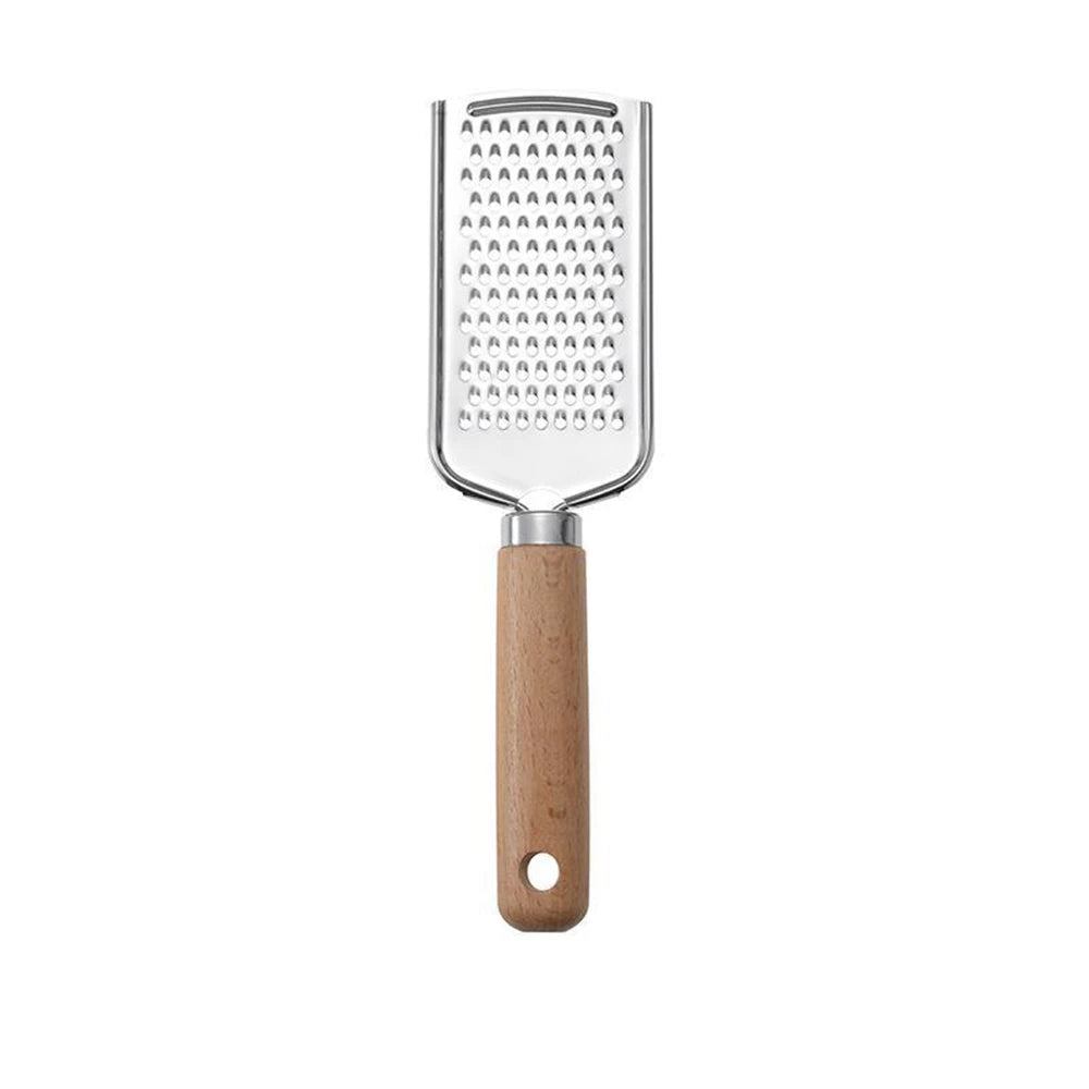 1PC Kitchen Gadgets: Wooden Handle Grater, Small Kitchenware, Stainless Steel Baking Utensils Good Vibrations