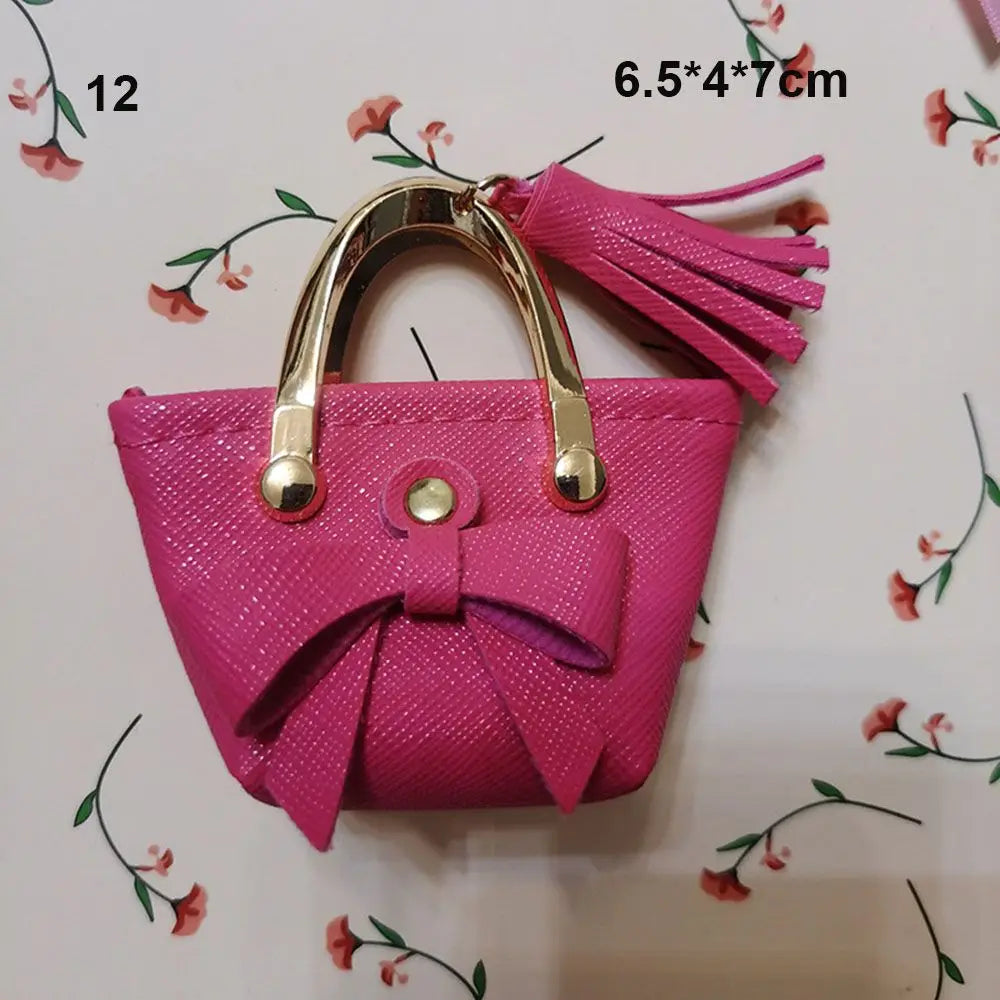 Fashion Miniature Handbag PU Leather Bag Lady Purse Shoulder Bag For 1/6 BJD Dolls Outfits Accessories Dollhouse Girls Gift Toys Good Vibrations