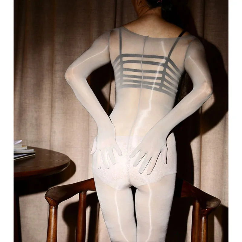 Glossy Shiny Separate Fingers Toes Bodystocking Penis Sheath Close Open Crotch Bodysuit Tights Sheer Hot Sexy Jumpsuit Lingerie GOOD Vibrations