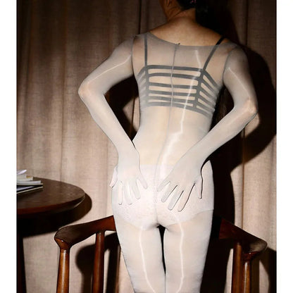 Glossy Shiny Separate Fingers Toes Bodystocking Penis Sheath Close Open Crotch Bodysuit Tights Sheer Hot Sexy Jumpsuit Lingerie GOOD Vibrations