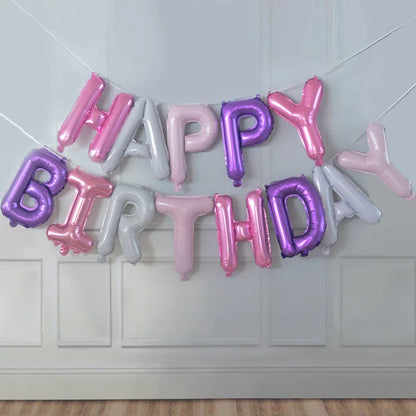 Happy Birthday Balloons Blue Golden Red Pink Black Foil Balloons Boys Girls Birthday Party Decoration Supplies Hanging Decor Good Vibrations