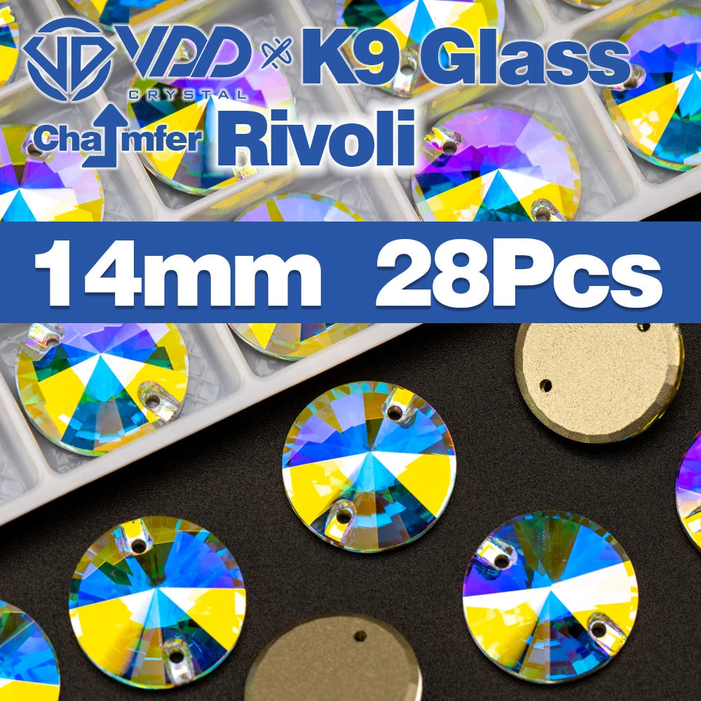 VDD Chamfer AAAAA Top Quality K9 Glass Sew On Rhinestones Sewing Crystal AB Flatback Stone For Clothes Accessories Wedding Dress Good Vibrations
